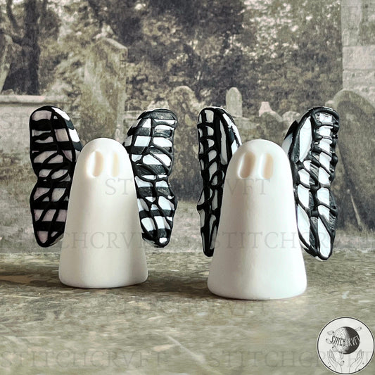 Ghost with black and white striped wings | Limited small batch