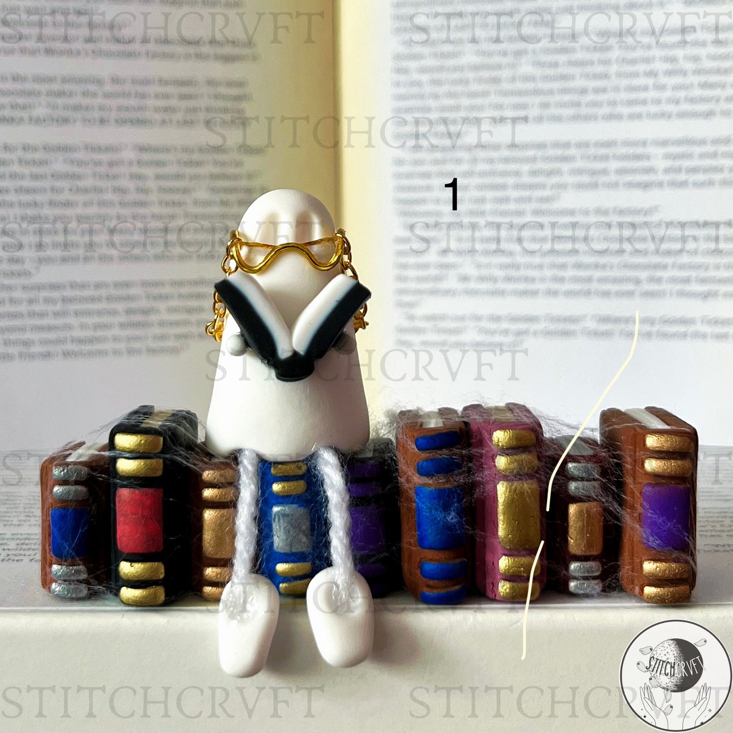 Haunted book row shelf sitter | Limited small batch