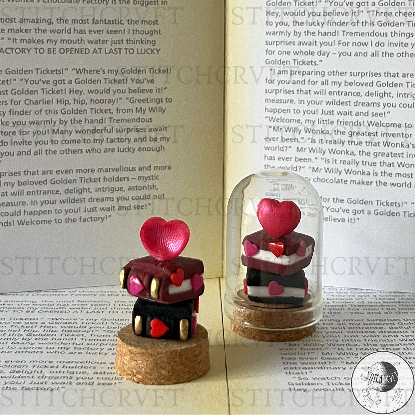 Miniature book stack bell jars | Limited small batch
