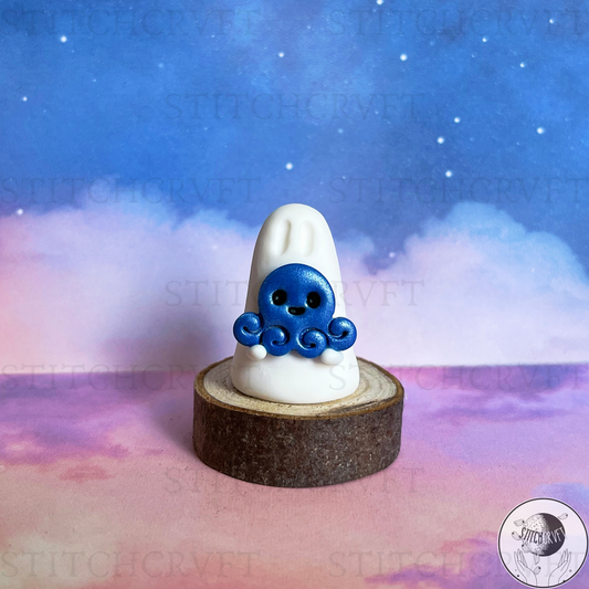 Ghost holding cute octopus | Handmade to order