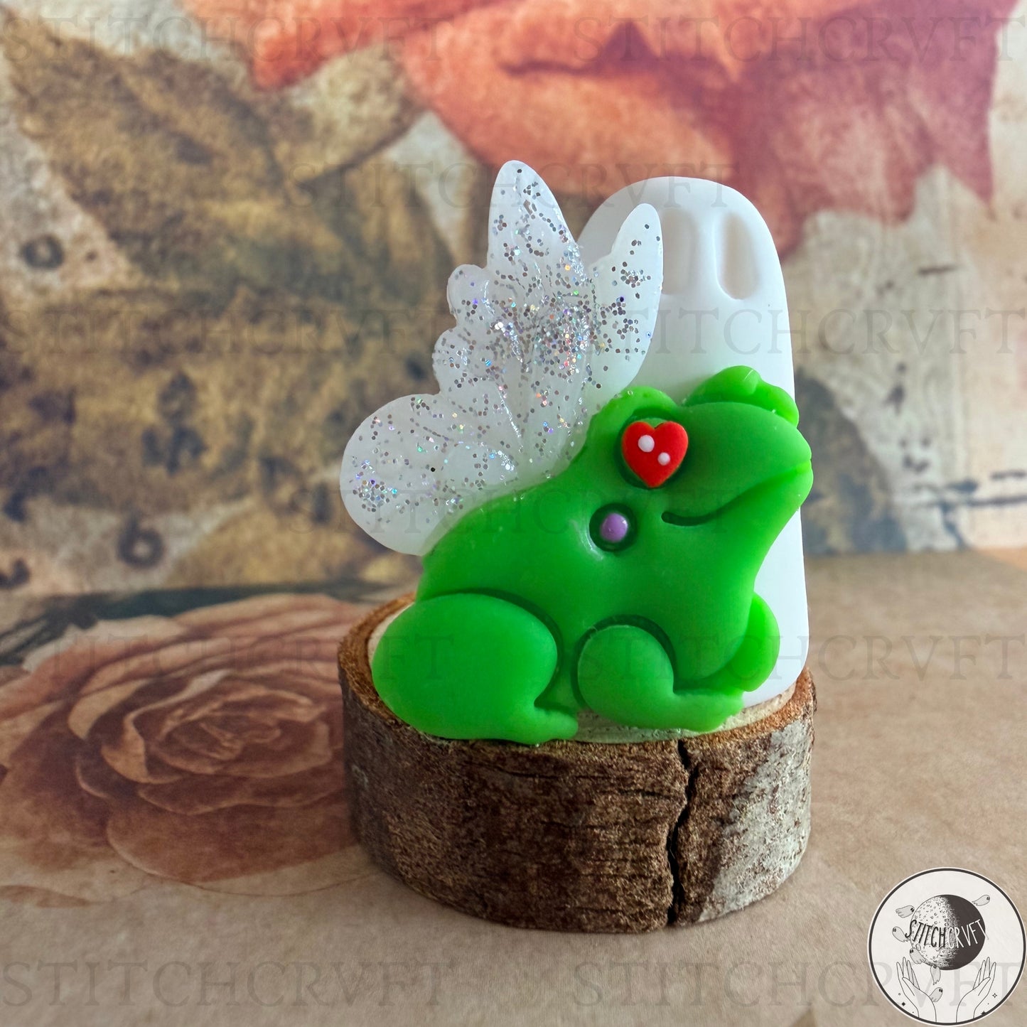 Ghost with fairy frog familiar | Handmade to order