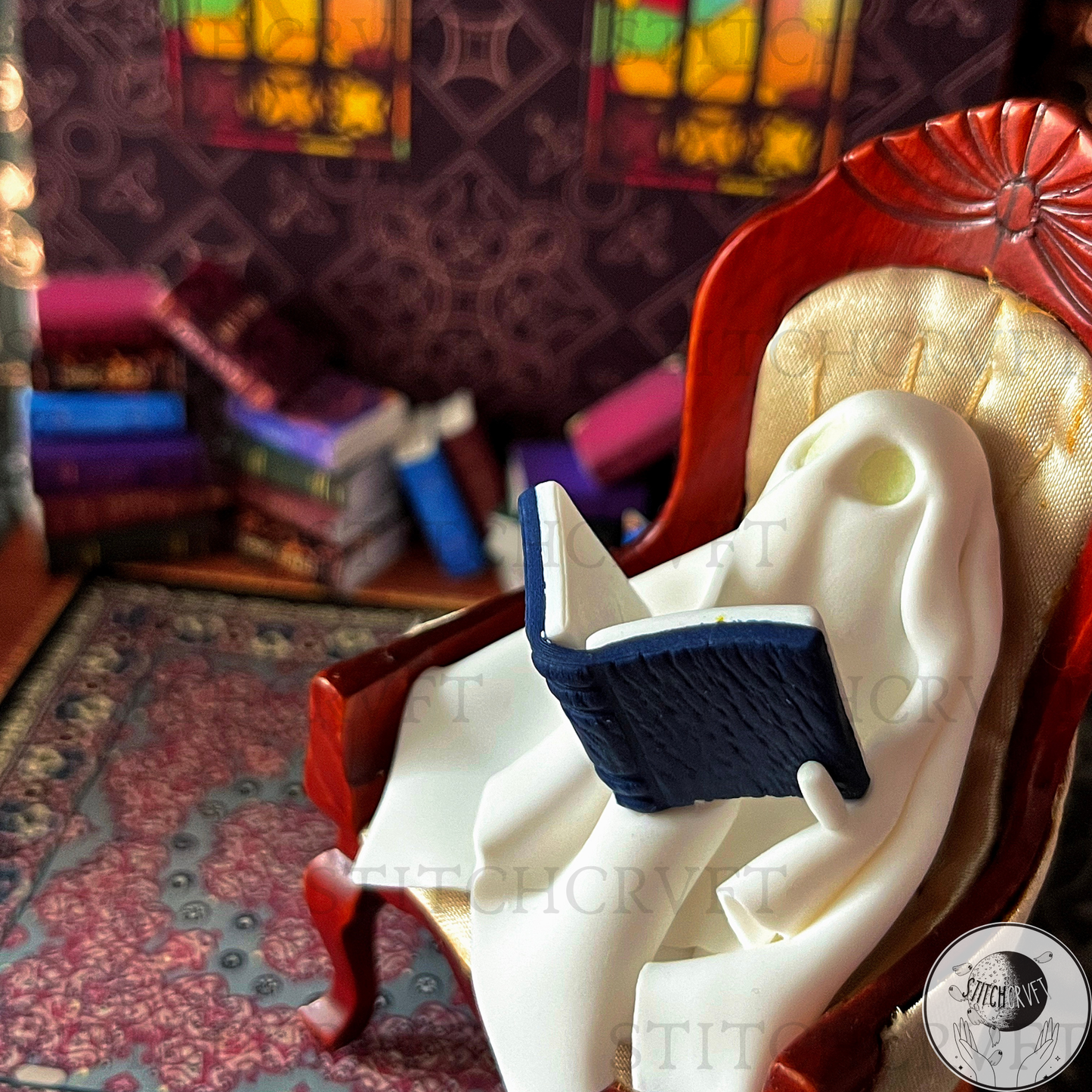 Ghostly scenes wood bookends pair | Limited edition