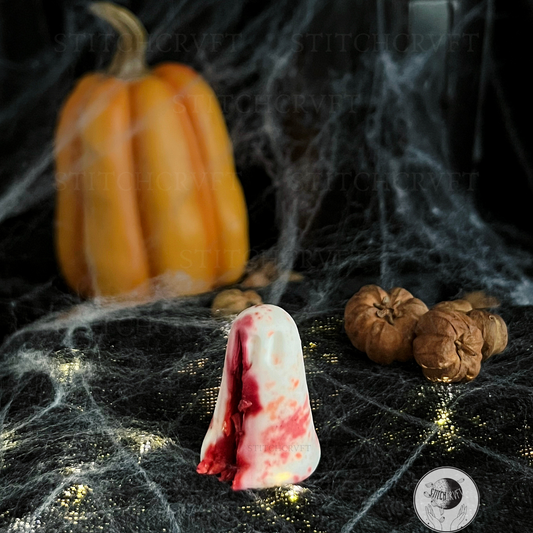 Slasher ghost with bloody splatter | Handmade to order