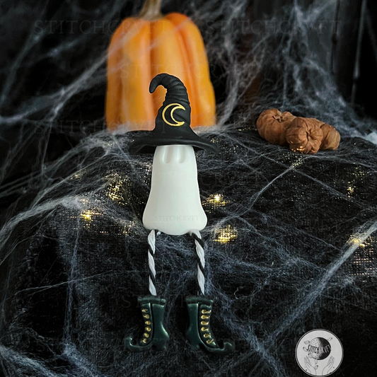 Witch ghost with dangly legs and boots | Handmade to order