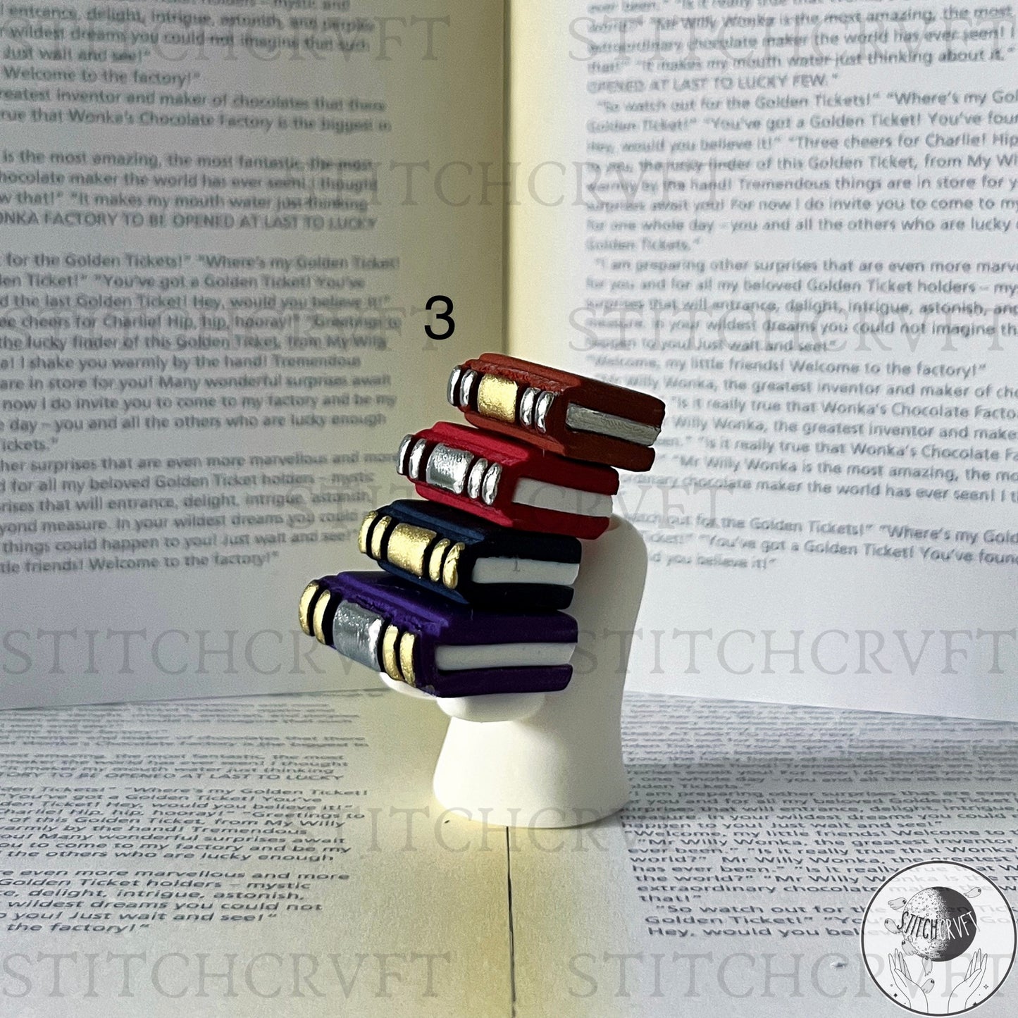 Ghost carrying tall book pile | Limited small batch