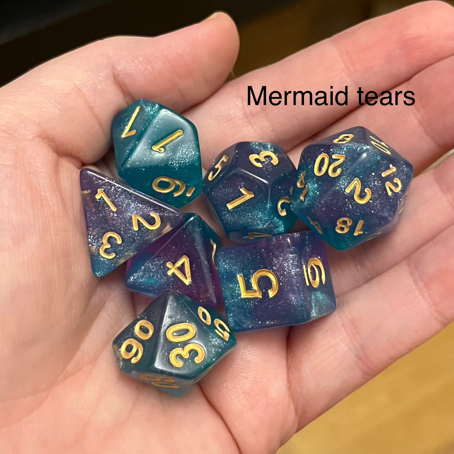 D&D ghost dice tray with dice set