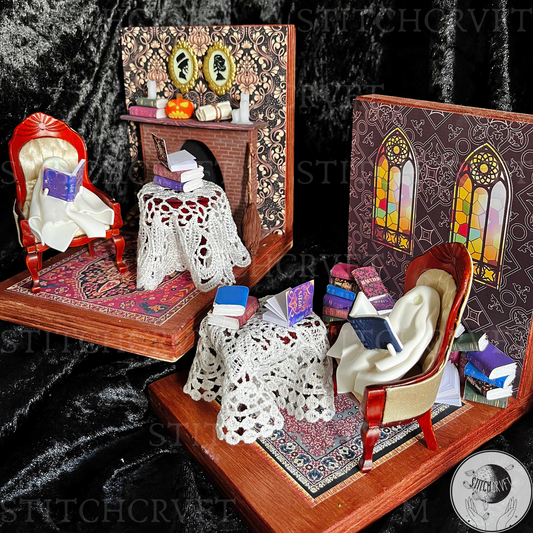 Ghostly scenes wood bookends pair | Limited edition