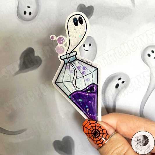 Shiny haunted potion sticker | Handmade to order