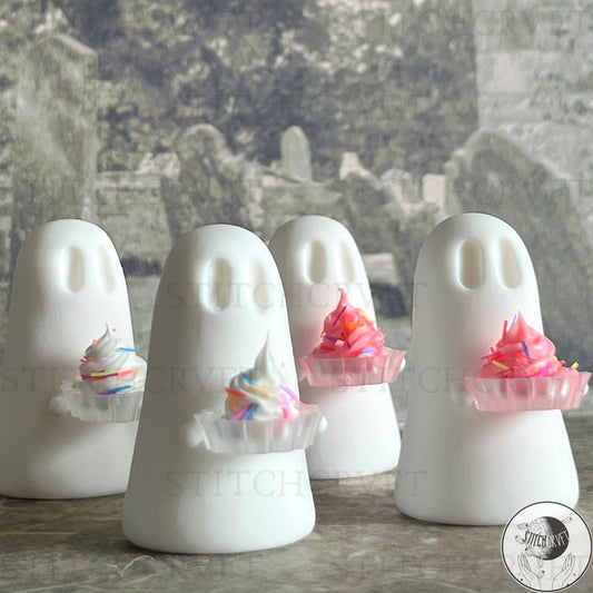 Ghost holding tiny ice-cream sundae  | Limited small batch