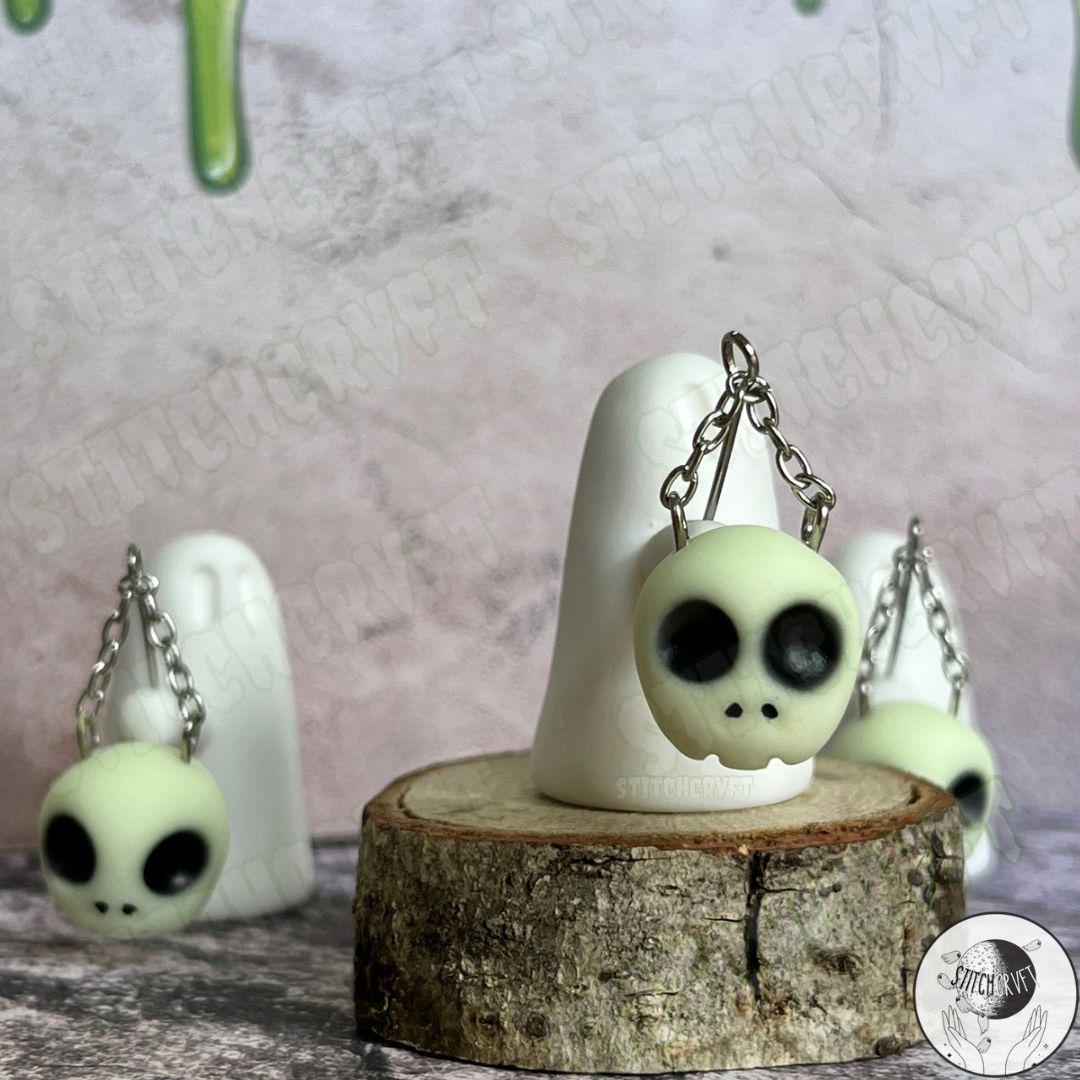 Ghost holding skull lantern | Glowing eyes and Glowing skull | Handmade to order