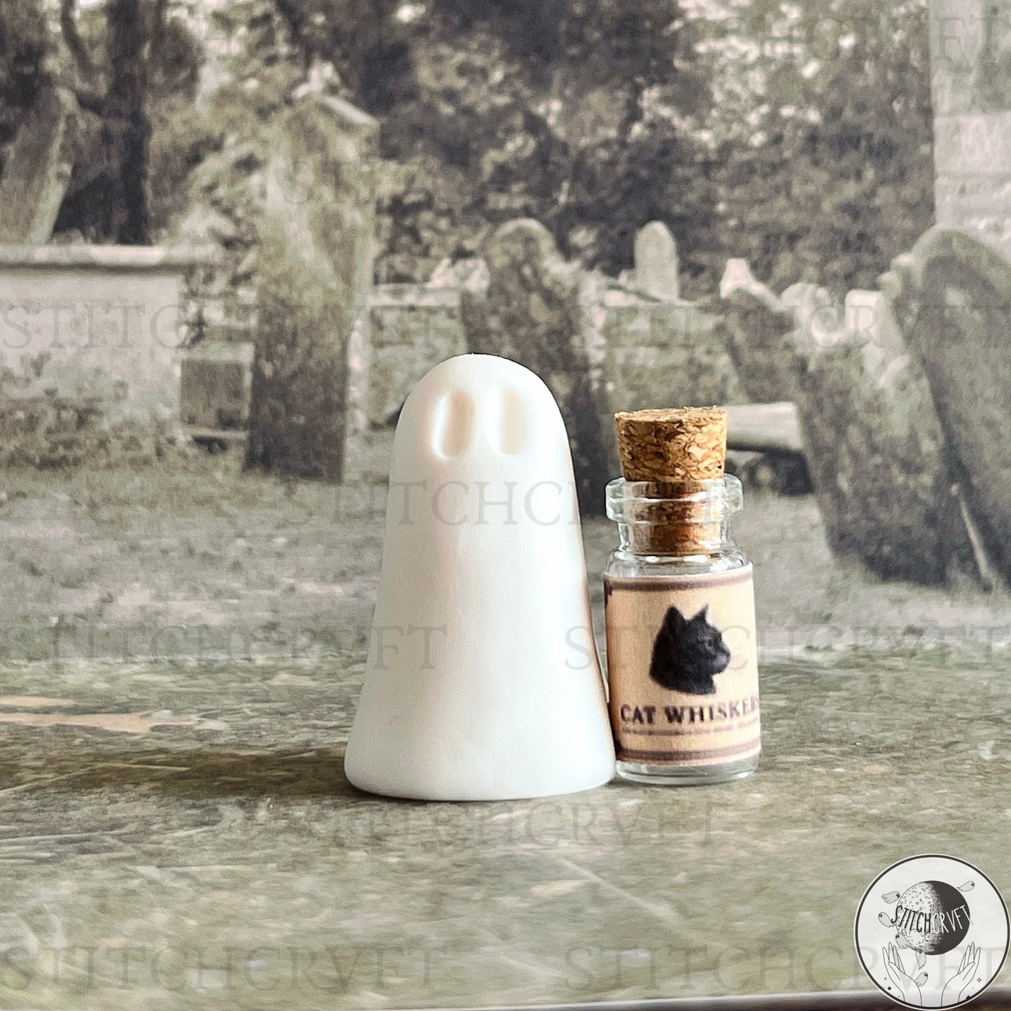 Ghost with tiny potion ingredients | Handmade to order