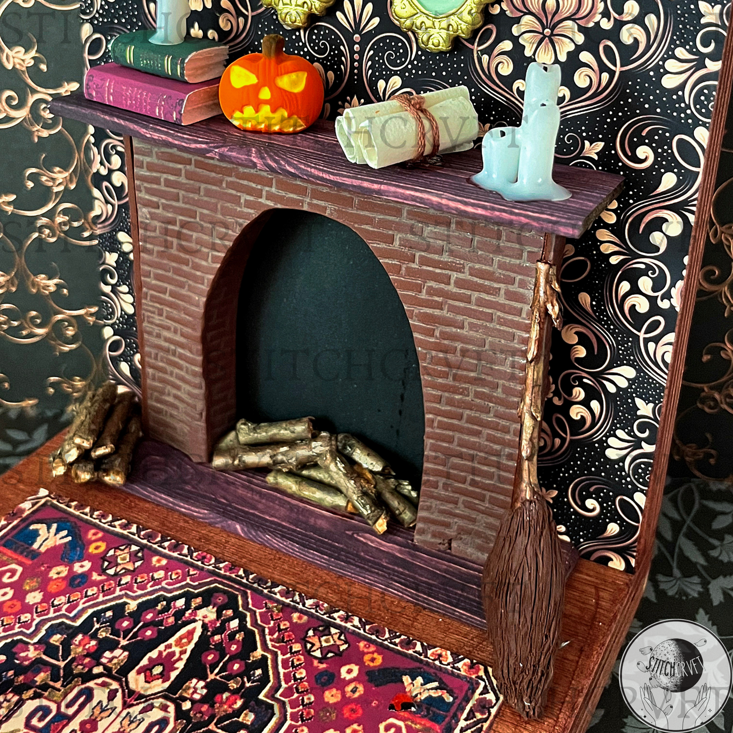 Ghostly scenes wood bookends pair | Limited edition
