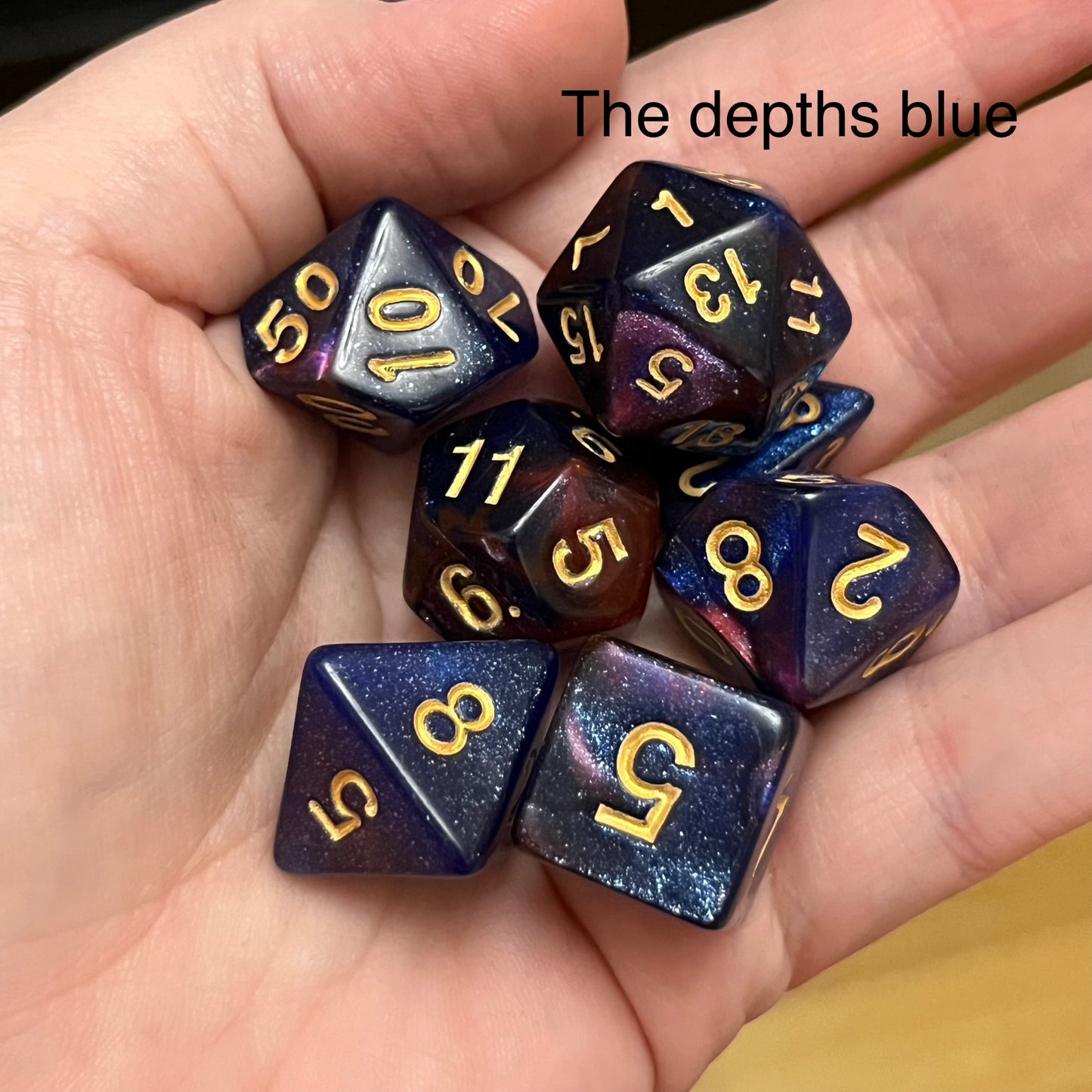 D&D ghost dice tray with dice set