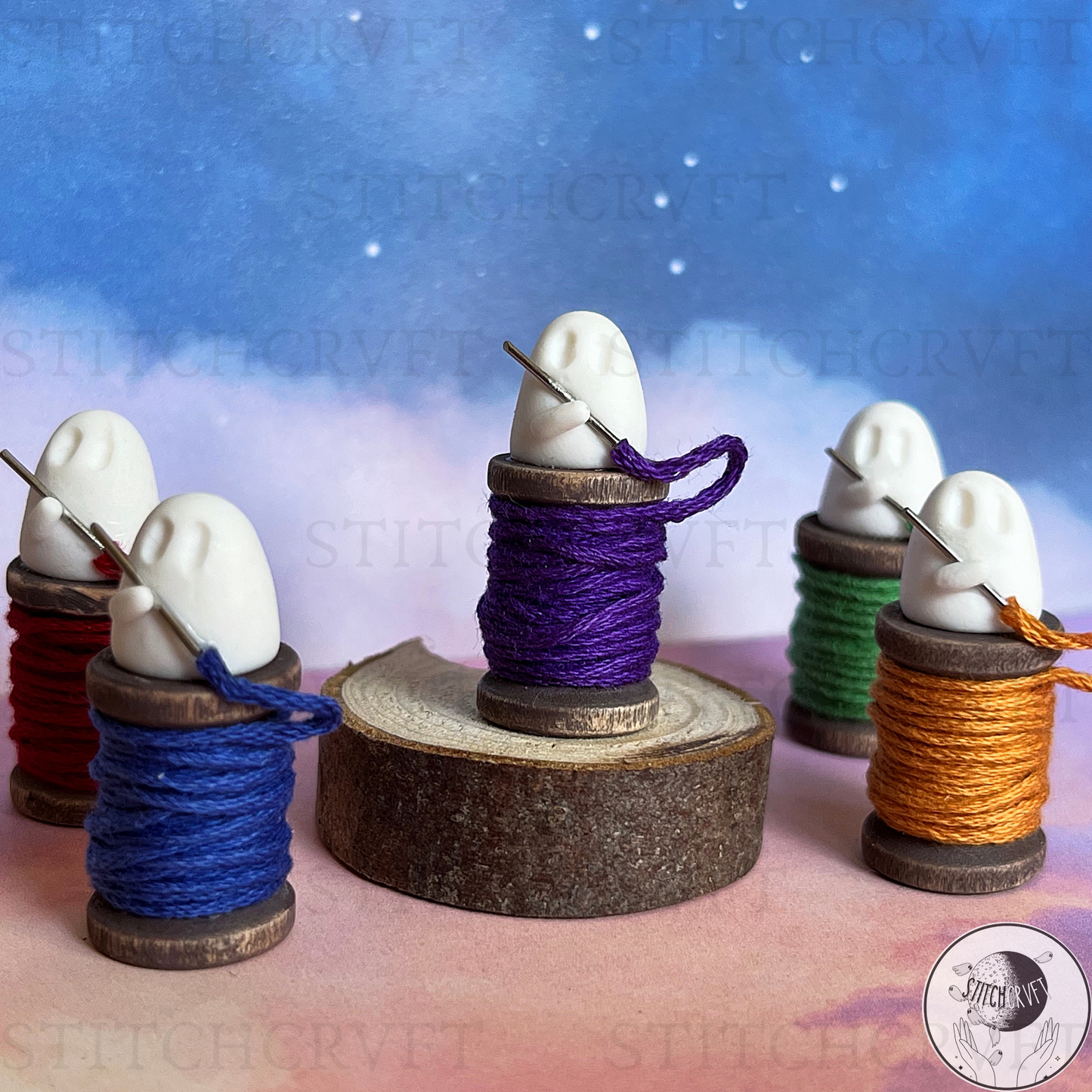 Tiny ghost bobbins | Handmade to order