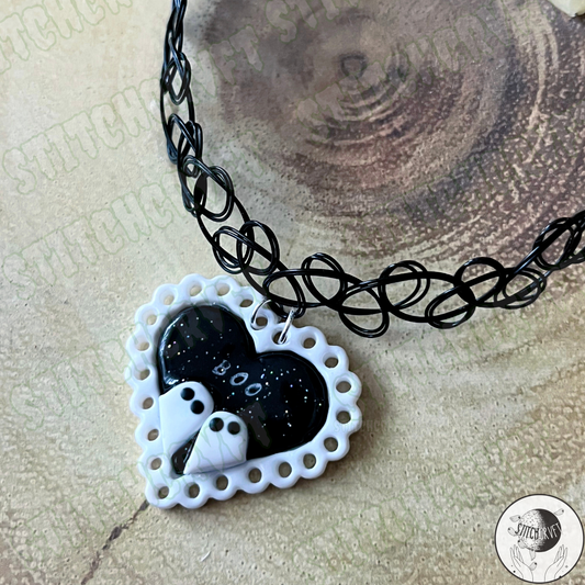 Lace heart Boo choker | Handmade to order