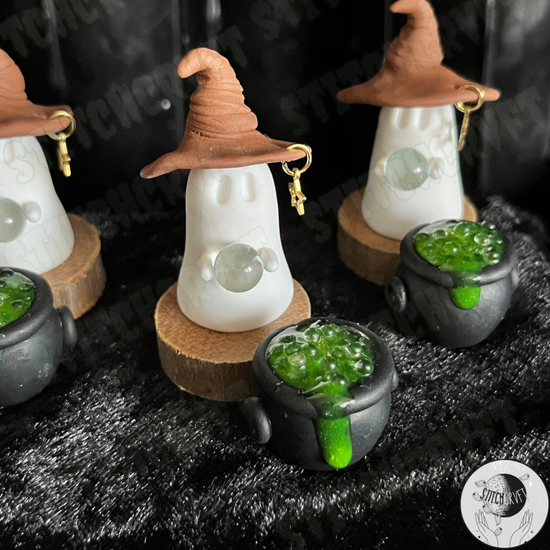 Fortune ghost with crystal ball and bubbling cauldron| PRE-ORDER