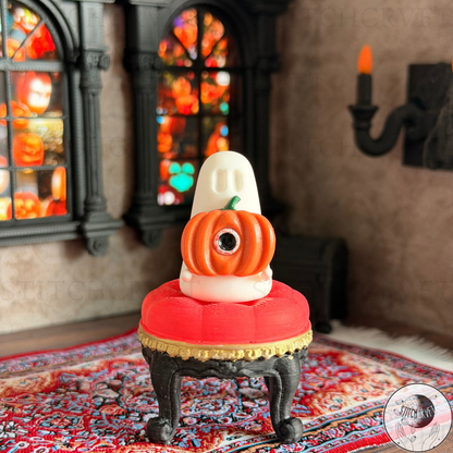 Ghost holding eyeball pumpkin | Handmade to order