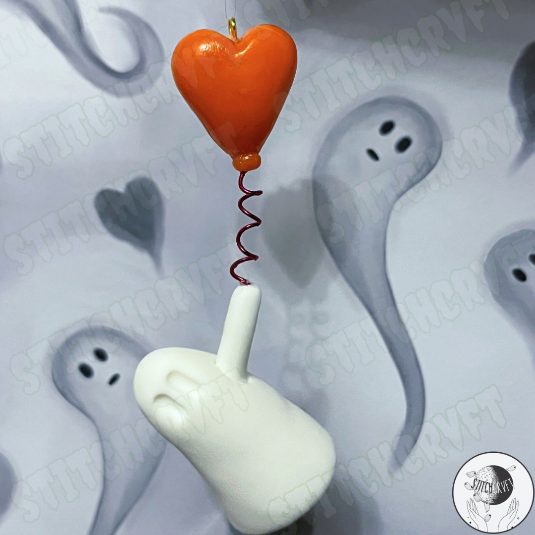 Ghost floating with heart baloon | Small batch