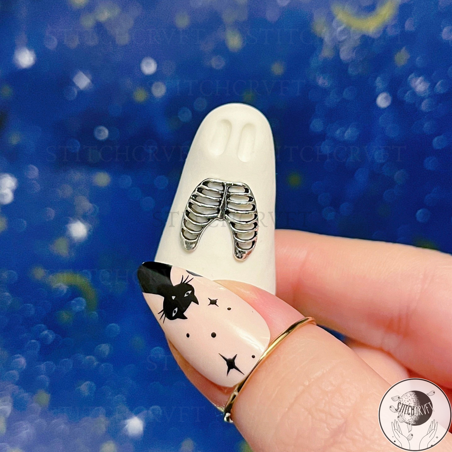 Ghost with metal 3D ribcage | Handmade to order