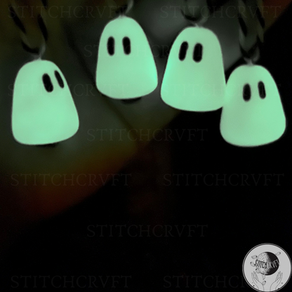 Jingle Boos mini ghost baubles. Glowing or White | Handmade to order