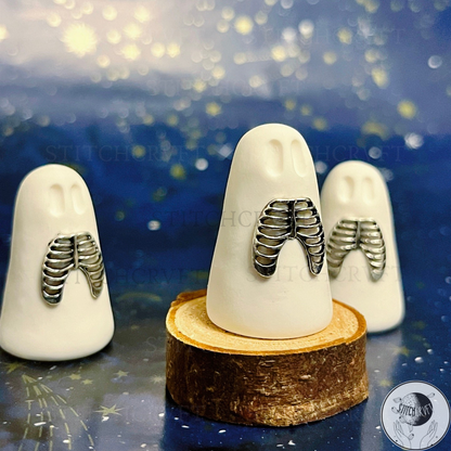 Ghost with metal 3D ribcage | Handmade to order