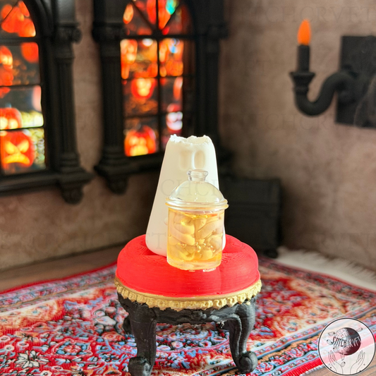 Ghost holding mini jar of brains | Handmade to order