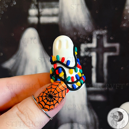 Ghost wrapped in tiny christmas lights | Handmade to order