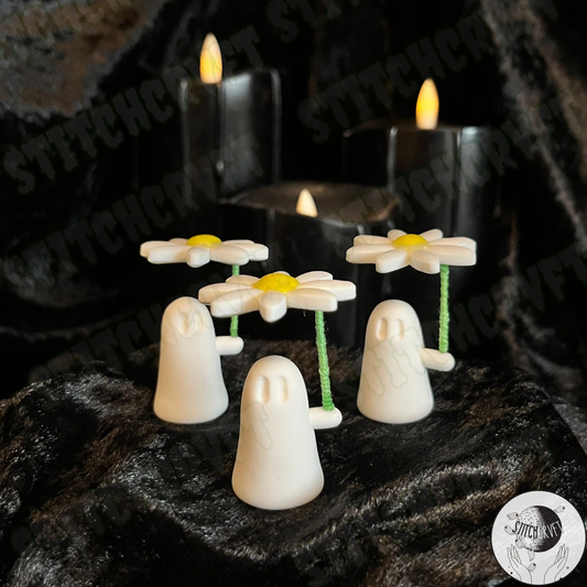 Ghost holding tiny flower umbrella | SMALL BATCH