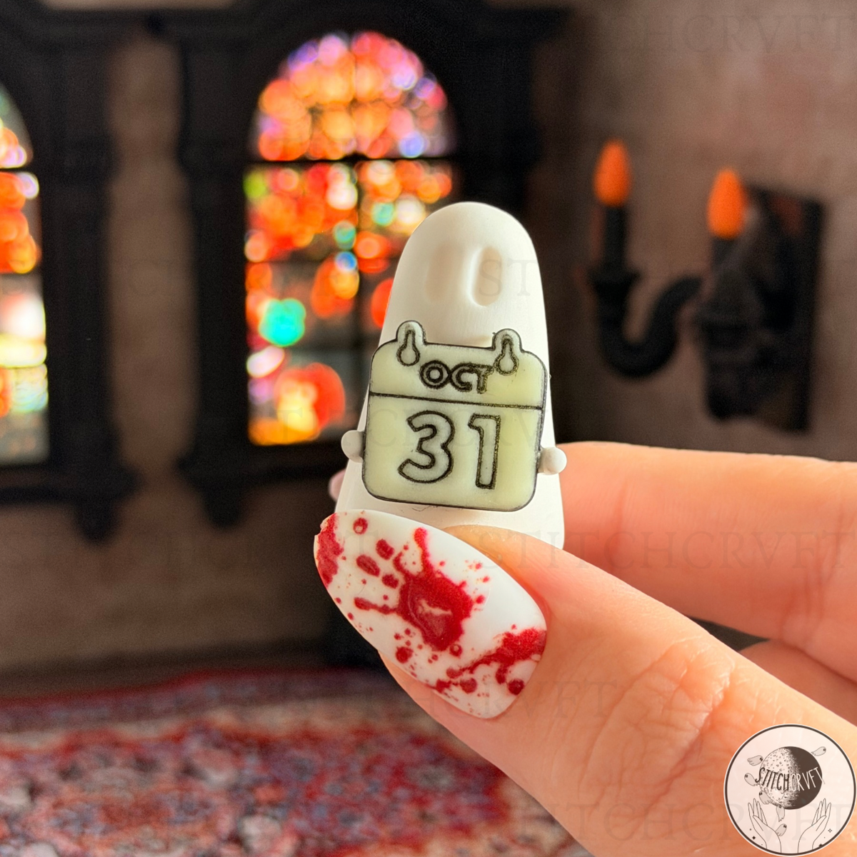 Ghost holding Oct 31 sign | Handmade to order