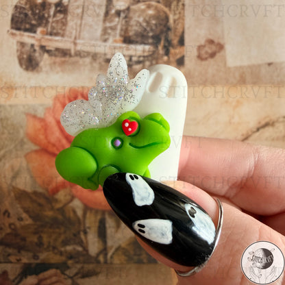 Ghost with fairy frog familiar | Handmade to order