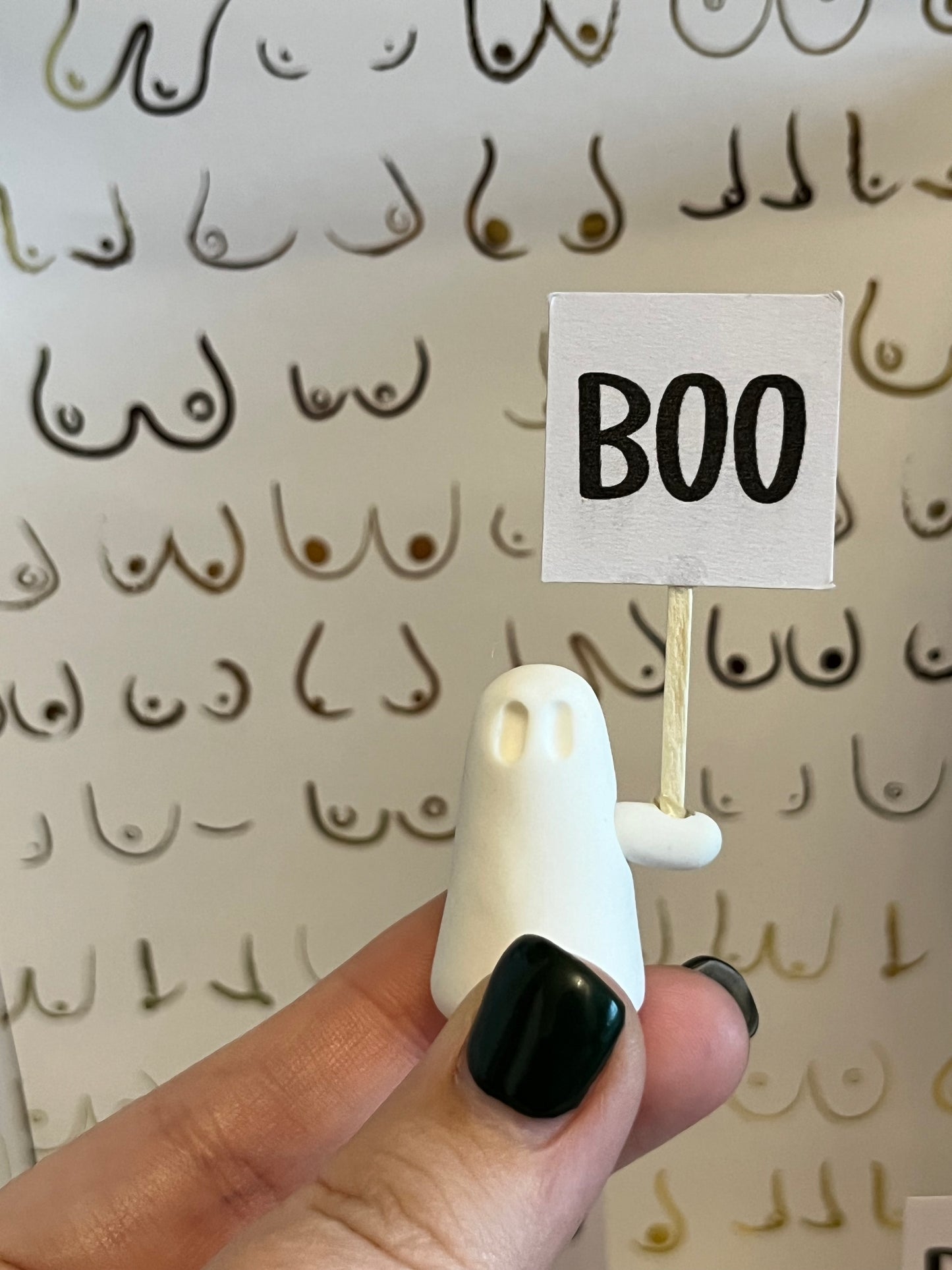 Ghost holding scary BOO sign | Made to order