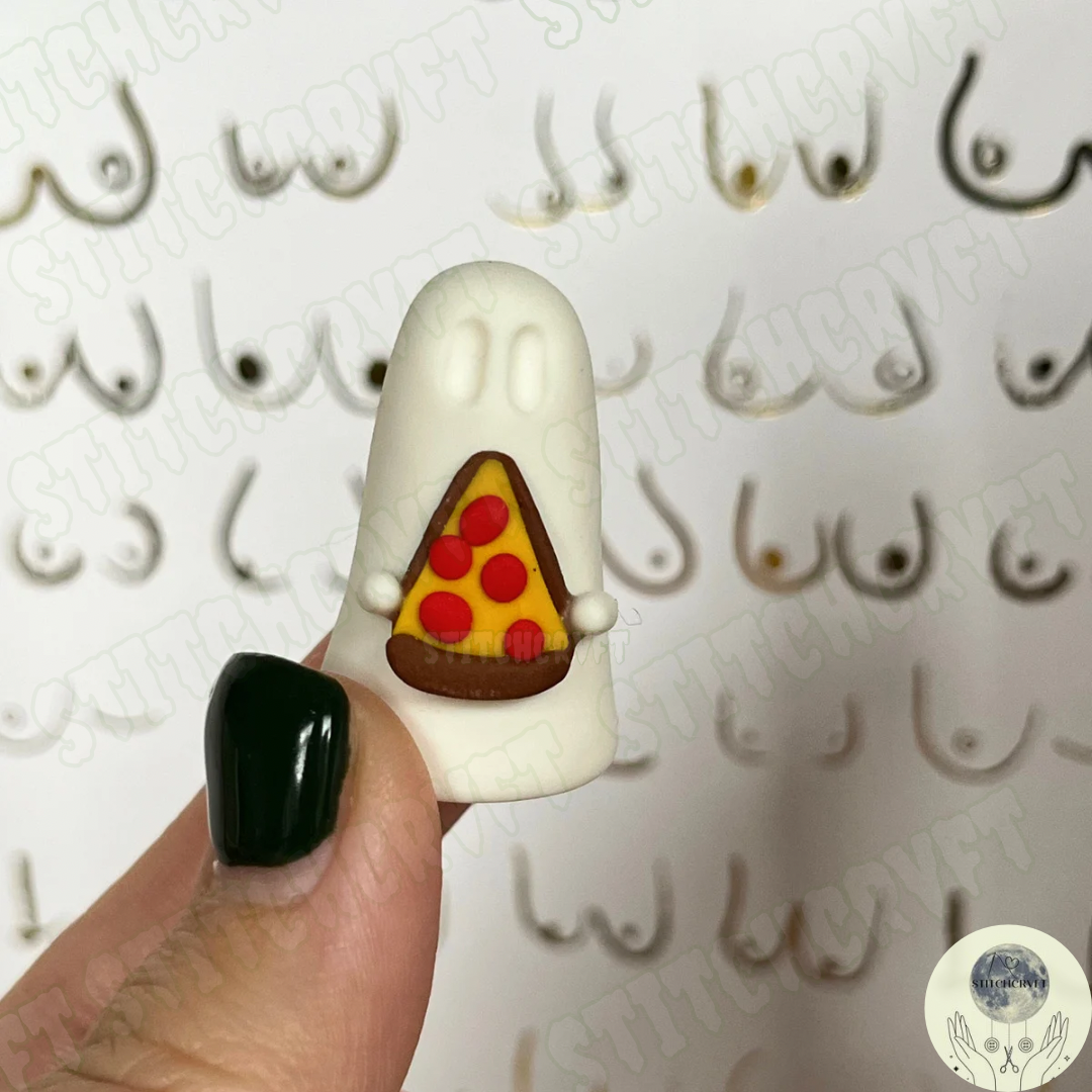 Ghost holding pizza slice | Handmade to order