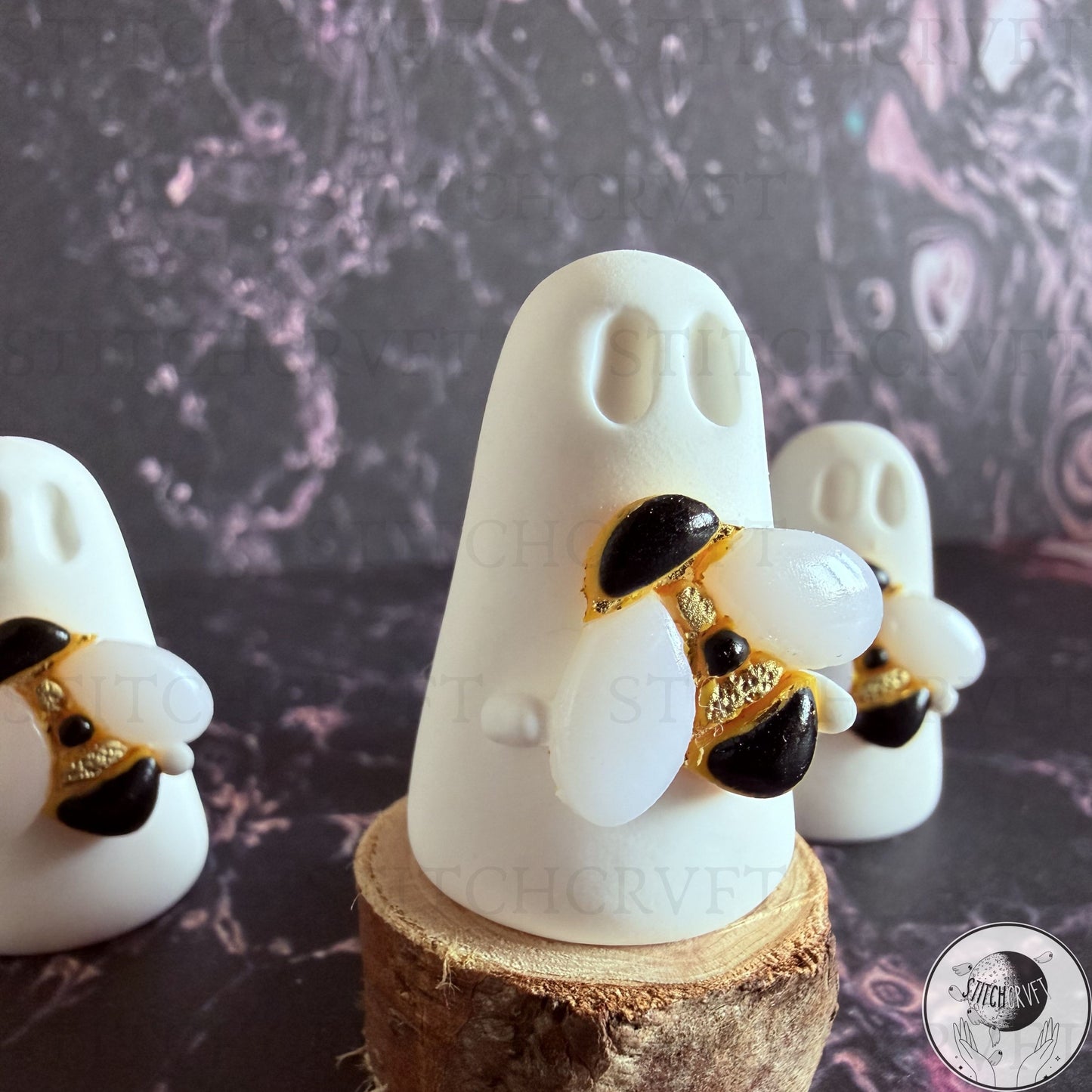 Ghost holding golden bee | Handmade to order