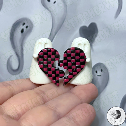 Ghost duo with chequered hearts | Small batch