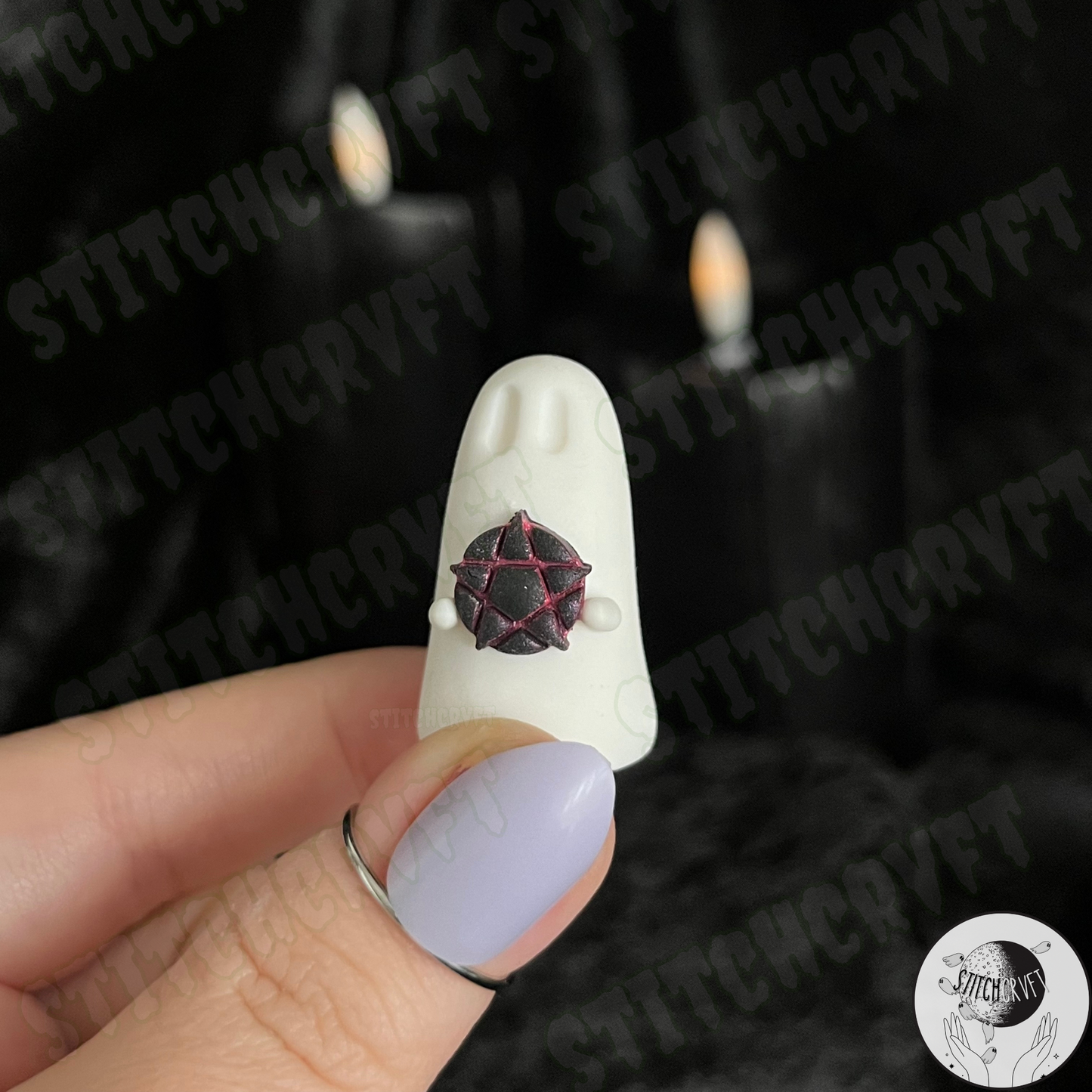 Ghost holding pentagram | Handmade to order