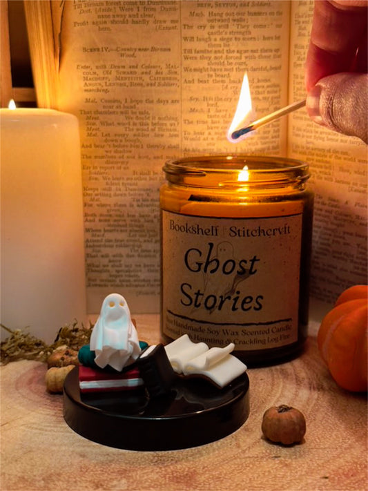 GHOST STORIES - BOOKSHELF X STITCHCRVFT HANDMADE 8OZ CANDLE PRE-ORDER