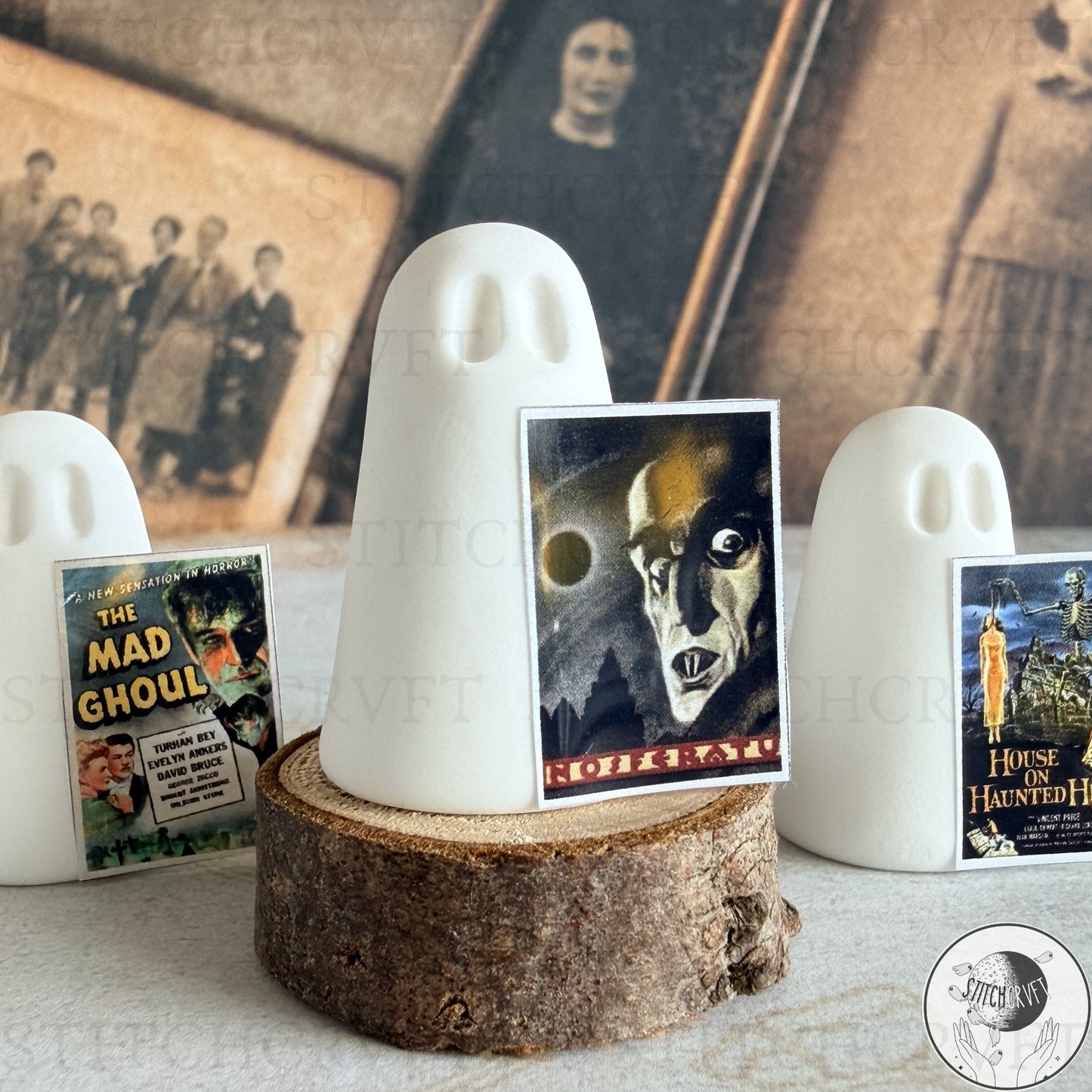 Ghosts with classic horror movie posters | Handmade to order
