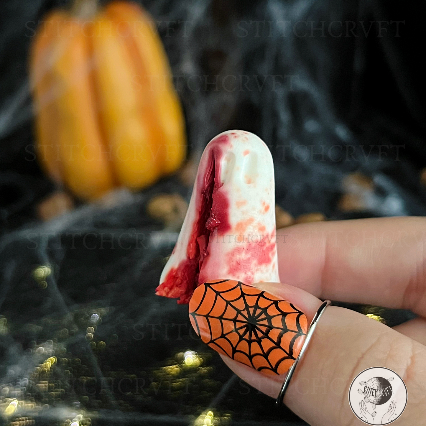 Slasher ghost with bloody splatter | Handmade to order