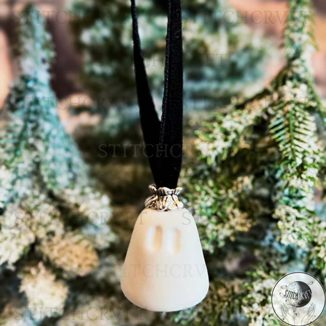 Jingle Boos mini ghost baubles. Glowing or White | Handmade to order