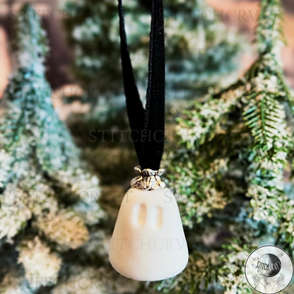 Jingle Boos mini ghost baubles. Glowing or White | Handmade to order