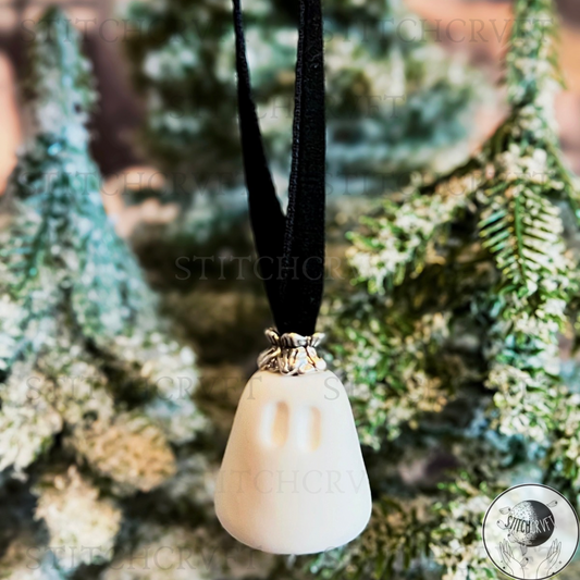 Jingle Boos mini ghost baubles. Glowing or White | Handmade to order