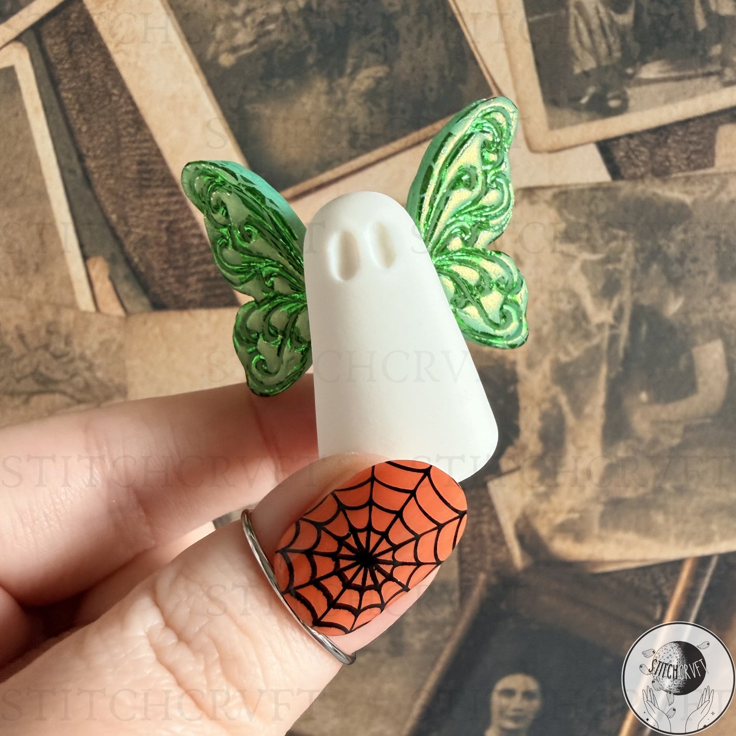 Ghost With coloured gilded wings | Handmade to order