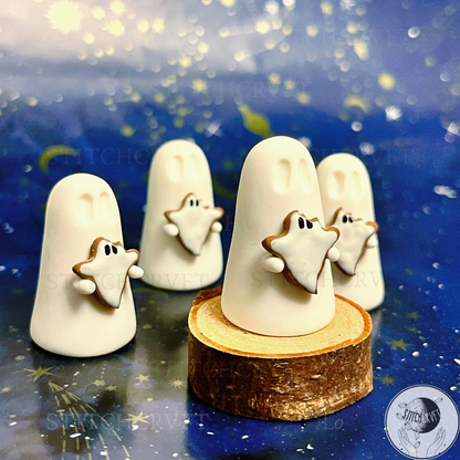 Ghost holding tiny ghost cookie | Handmade to order