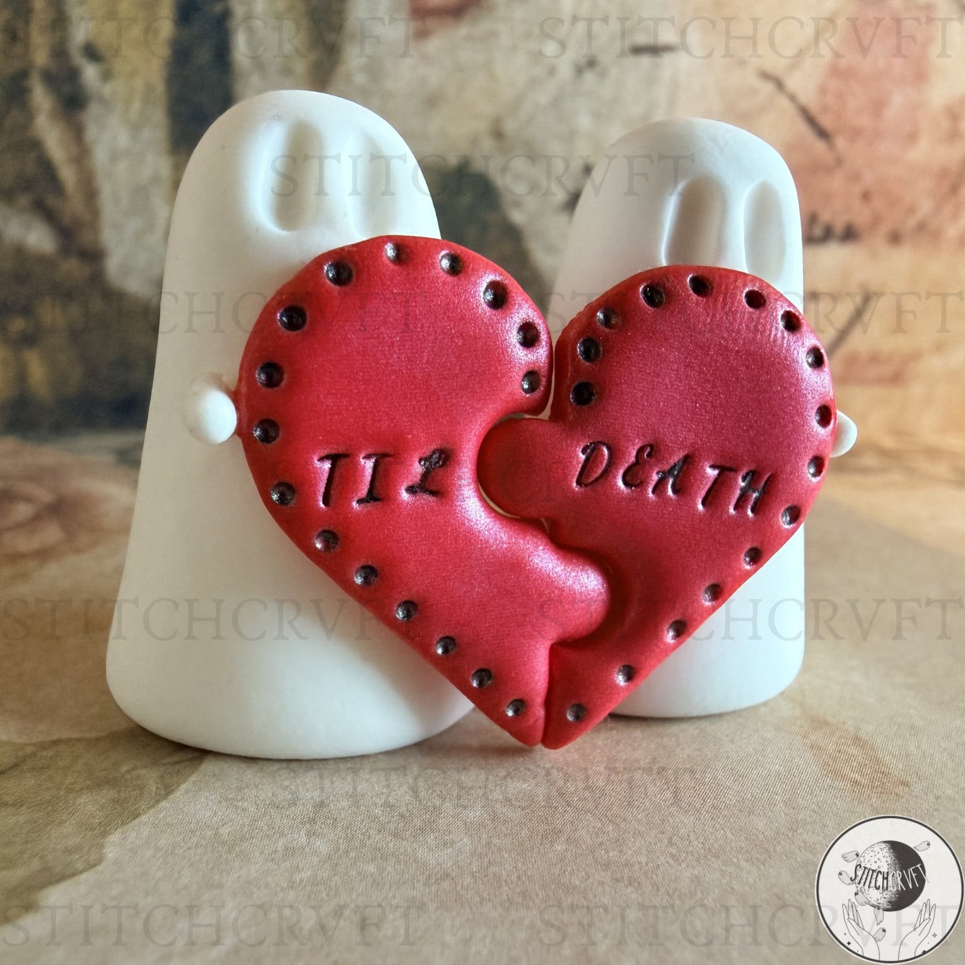 Til Death Ghost heart duo | Handmade to order