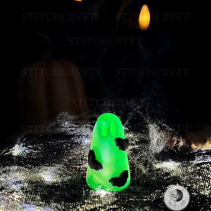 Ghost covered in tiny bats | Glowing or white | Handmade to order