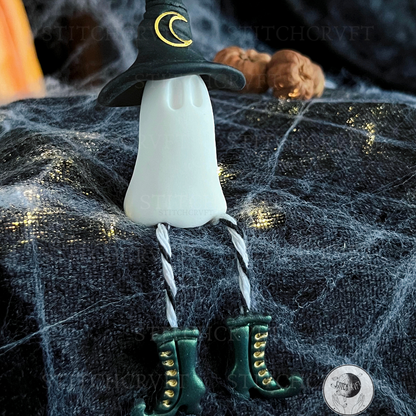 Witch ghost with dangly legs and boots | Handmade to order