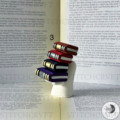 Ghost carrying tall book pile | Limited small batch