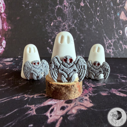 Ghost with gargoyle familiar | Handmade to order