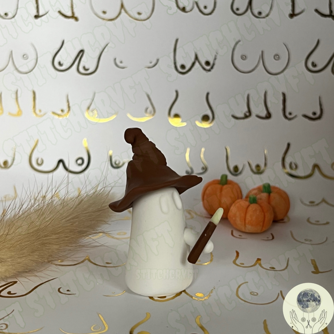 Ghost with witch hat and wand  | Made to order