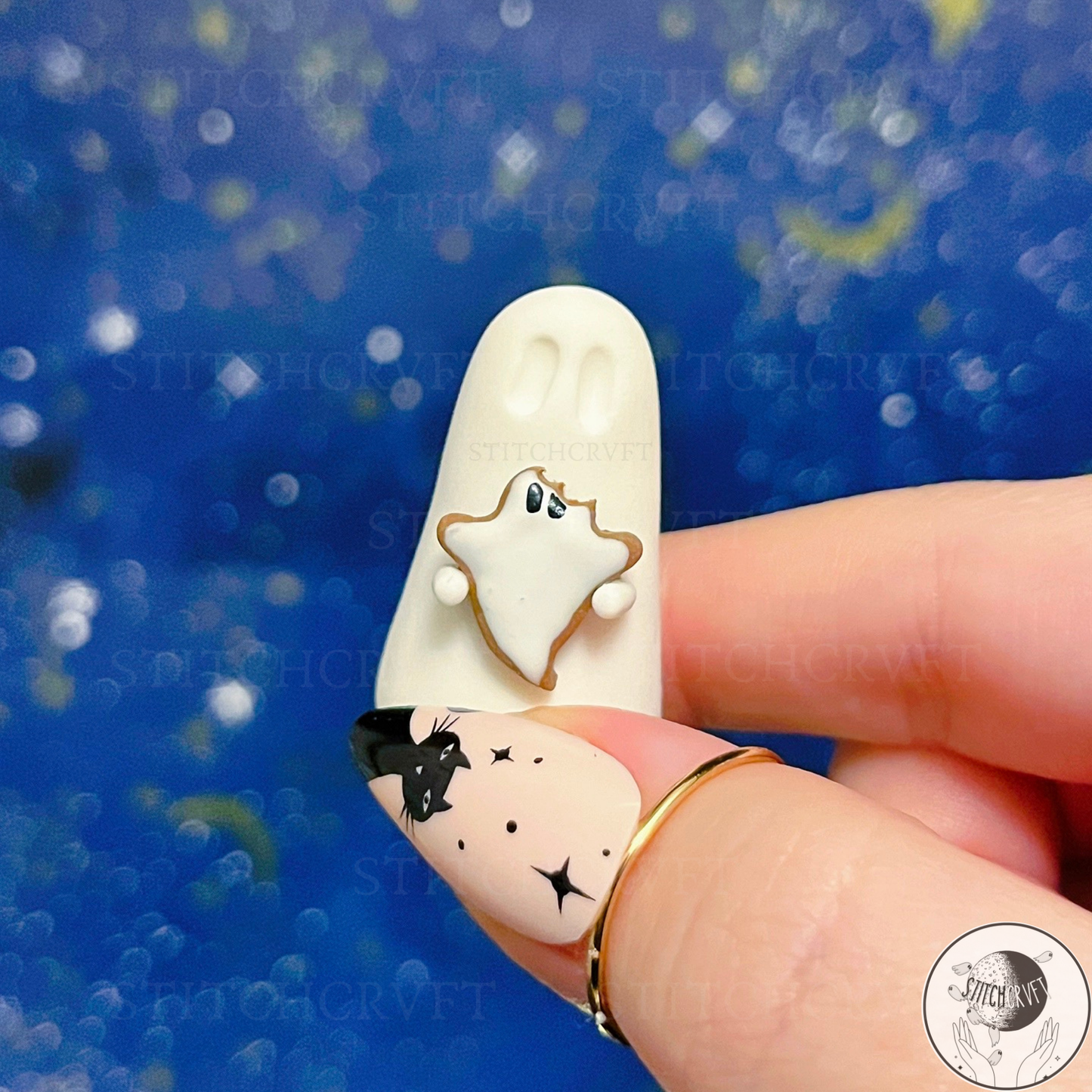 Ghost holding tiny ghost cookie | Handmade to order